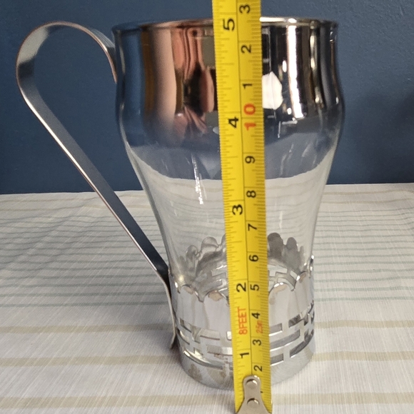 Vintage Libbey Federal Glass Chrome Coffee Tea Cups Set - Picture 8 of 9